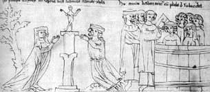 Kest Boivoje a Ludmily. Liber Depictus (14. st.). 
