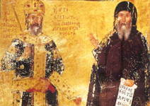 Ioannes VI. jako císař a jako mnich Iosefos (detail)